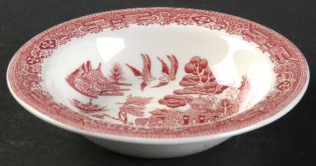 Pink Willow (Older) Rim Fruit/Dessert (Sauce) Bowl