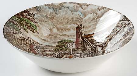Post House Brown Multicolor (Smooth) 8" Round Vegetable Bowl