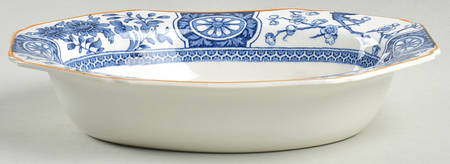 Rangoon (Brown Trim) 8" Oval Vegetable Bowl