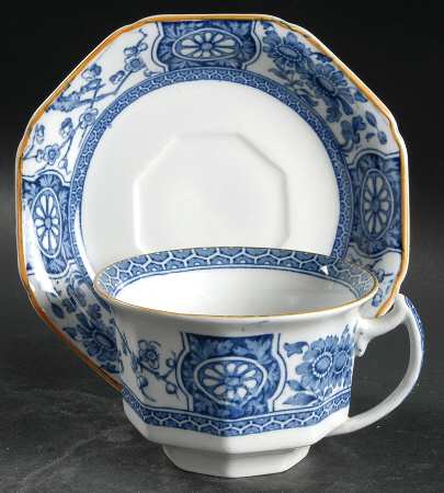 Rangoon (Brown Trim) Oversized Cup & Saucer Set