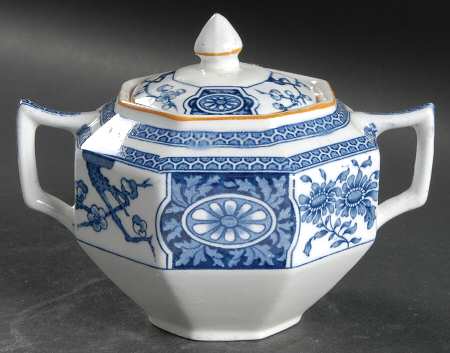 Rangoon (Brown Trim) Sugar Bowl & Lid