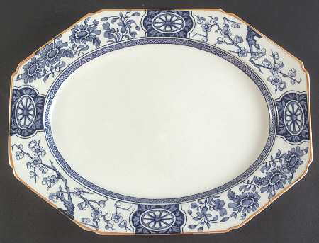 Rangoon (Brown Trim) 14" Oval Serving Platter