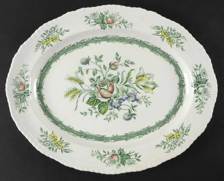 Rosedale Green 12" Oval Serving Platter
