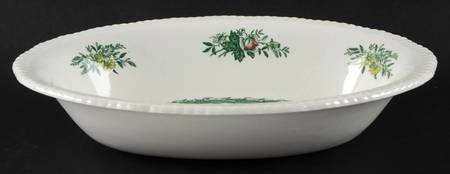 Rosedale Green 9" Oval Vegetable Bowl
