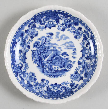 Seaforth Blue (Rope Edge, Scallop) Saucer for Demitasse Cup