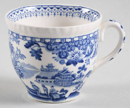 Seaforth Blue (Rope Edge, Scallop) Flat Demitasse Cup