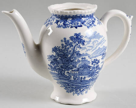 Seaforth Blue (Rope Edge, Scallop) Mini Coffee Pot No Lid