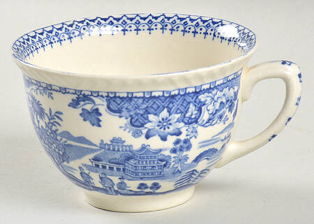 Seaforth Blue (Rope Edge, Scallop) Flat Cup