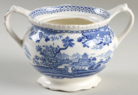 Seaforth Blue (Rope Edge, Scallop) Sugar Bowl No Lid