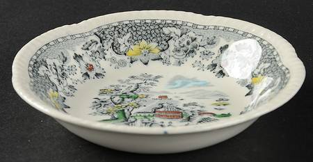 Seaforth Black Multicolor (Rope Edge.Scallop) Fruit/Dessert (Sauce) Bowl