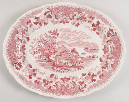 Seaforth Pink (Smooth) 16" Oval Serving Platter