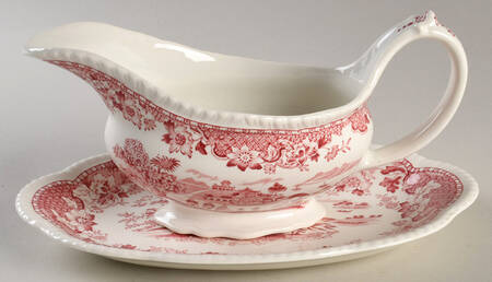 Seaforth Pink (Smooth) Gravy Boat & Underplate/Relish