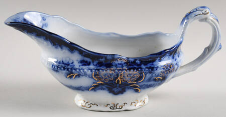 Seville (Flow Blue) Gravy Boat