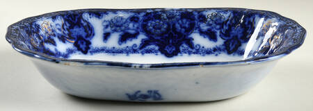 Seville (Flow Blue) 9" Oval Vegetable Bowl