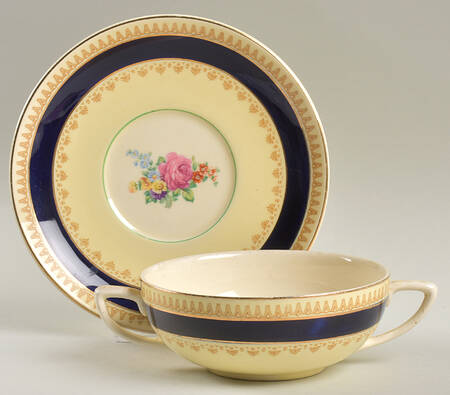 Sherborne Flat Cream Soup Bowl & Saucer Set