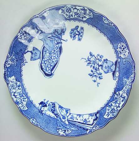 Tsing (Blue) Handled Cake Plate