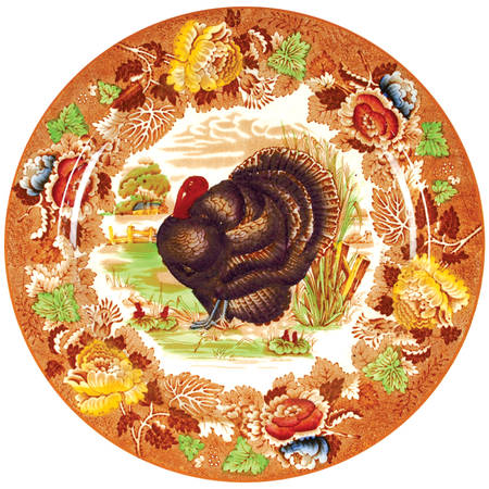 English Scenery Light Brown Multicolor Dinner Plate