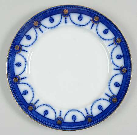 Venice Flow Blue (Gold Trim) Luncheon Plate
