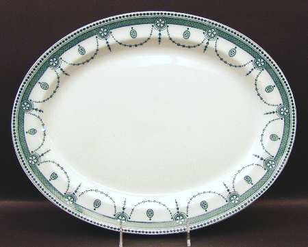 Venice Green Aqua (No Gold) 16" Oval Serving Platter