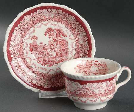 Watteau Flat Cup & Saucer Set
