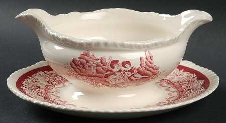 Watteau Gravy Boat with Attached Underplate