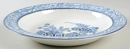 Wincanton Blue Large Rim Soup Bowl