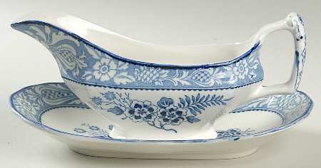 Wincanton Blue Gravy Boat & Underplate/Relish