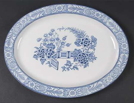 Wincanton Blue 14" Oval Serving Platter