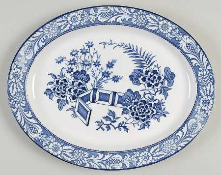 Wincanton Blue 12" Oval Serving Platter