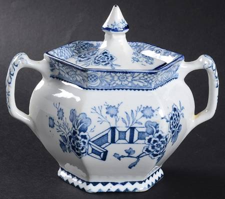 Wincanton Blue Sugar Bowl & Lid