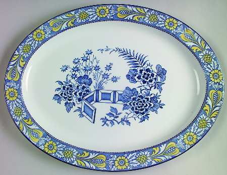 Wincanton Blue and Yellow (Rim Shape) by Wood &amp; Sons