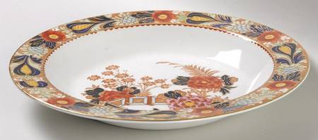 Wincanton Blue and Rust Large Rim Soup Bowl