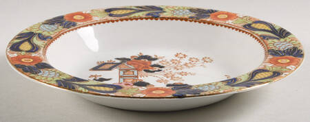 Wincanton Blue and Rust Rim Soup Bowl