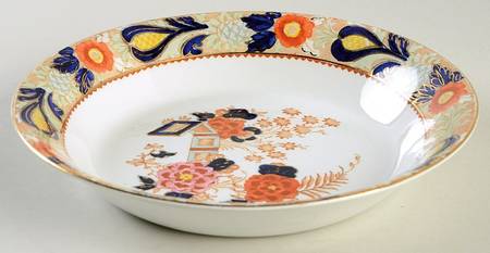 Wincanton Blue and Rust Coupe Soup Bowl