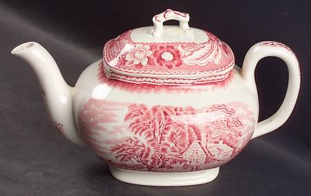 Woodland Pink Teapot & Lid