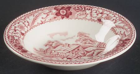 Woodland Pink Rim Fruit/Dessert (Sauce) Bowl
