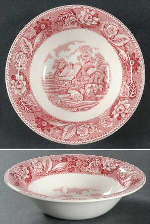 Woodland Pink Rim Cereal Bowl