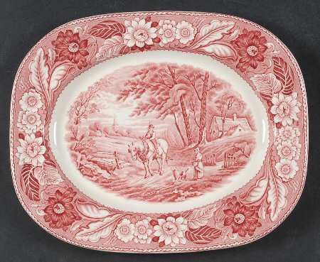Woodland Pink 12" Oval Serving Platter