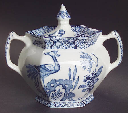 Yuan Blue and White (Older) Sugar Bowl & Lid