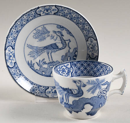 Yuan Blue and White (Older) Demitasse Cup & Saucer Set