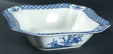 Yuan Blue and White (Older) 9" Square Vegetable Bowl