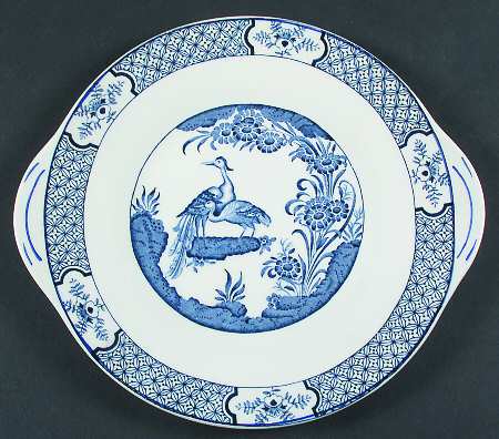 Yuan Blue and White (Older) Handled Cake Plate