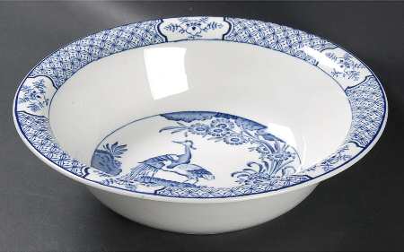 Yuan Blue and White (Older) 9" Round Vegetable Bowl
