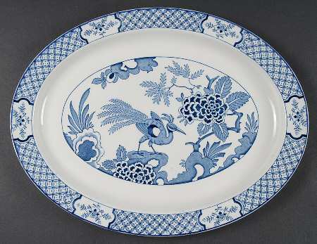 Yuan Blue and White (Older) 14" Oval Serving Platter