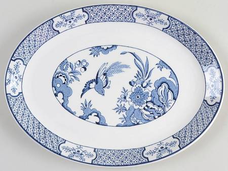 Yuan Blue and White (Older) 11" Oval Serving Platter