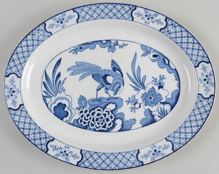 Yuan Blue and White (Older) 11" Oval Serving Platter
