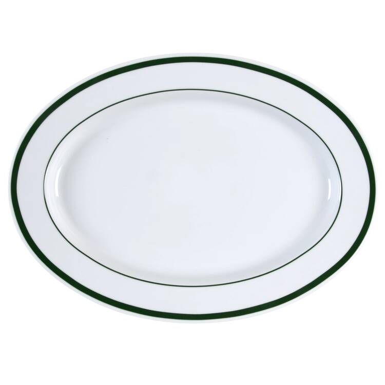 Brasserie Green 15" Oval Serving Platter