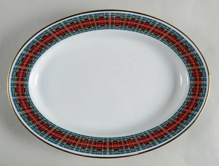 WSO1 (Plaid Series) 16" Oval Serving Platter