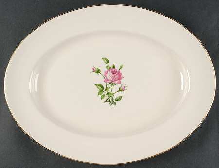 Morning Rose 15" Oval Serving Platter