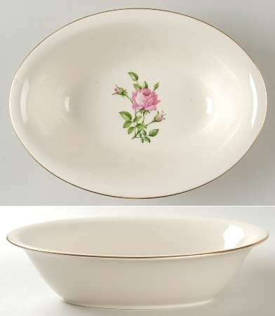 Morning Rose 9" Oval Vegetable Bowl